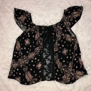 Floral Flowy Black blouse